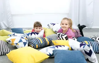 Kvadrat pute blå B40 x D15 x H40 cm, 2 stk