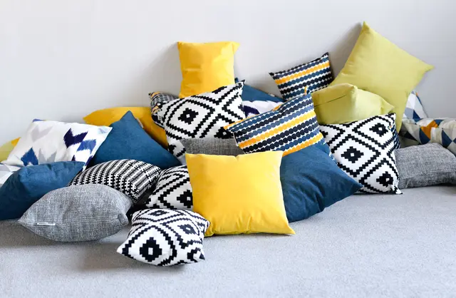 Kvadrat pute mønstret B40 x D15 x H40 cm, 2 stk 