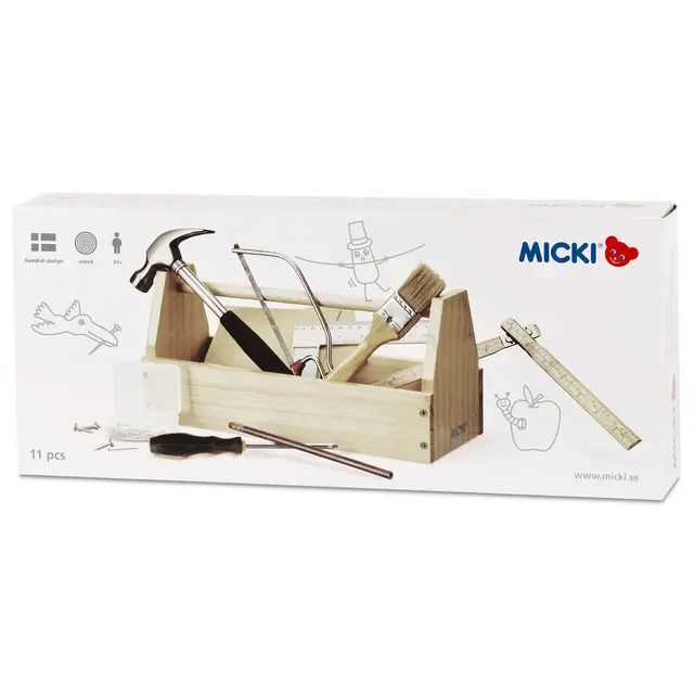 Snekkerkasse med verktøy L33 x B15 x H13 cm 