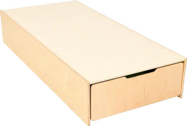Akustikk lekepodie med uttrekkbar seng B70 x D146 x H30 cm 