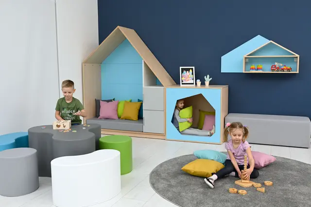 Quadro lesehus lys blå B155 x D60 x H186 cm 