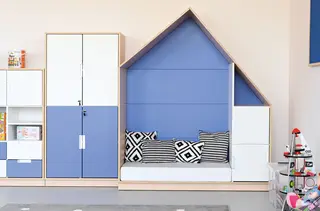 Quadro lesehus blå B155 x D60 x H186 cm