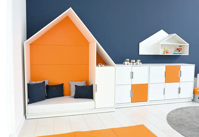 Quadro lesehus oransje B155 x D60 x H186 cm 