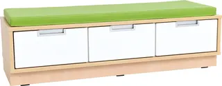Flexi benk trippel med limegrønn madrass B117 x D42 x H31 cm