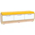 Quadro benk med madrass gul B117 x D42 x H31 cm