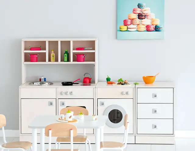 Bianca lekekjøkken set 3 med sokkel B160 x D40 x H108 cm 