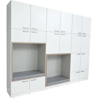 Zen skapseksjon med 2 lesehuler B323 x D50/52 x H258 cm