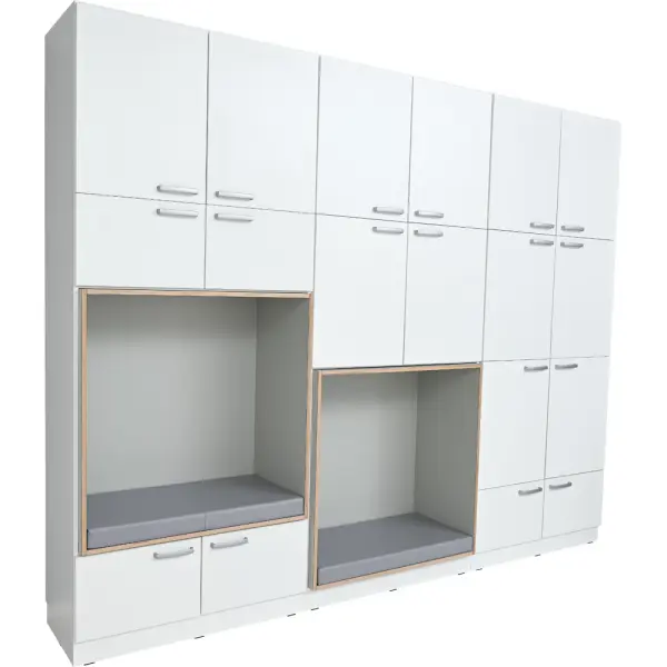 Zen skapseksjon med 2 lesehuler B323 x D50/52 x H258 cm 