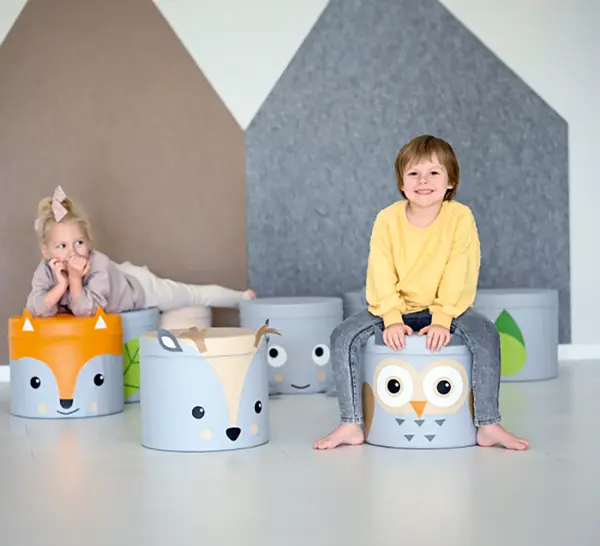 Reinsdyr puff Ø35 x H30 cm 