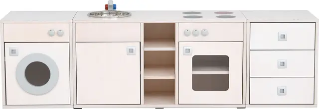 Bianca lekekjøkken sett 4 uten sokkel B180 x D40 x H52 cm 