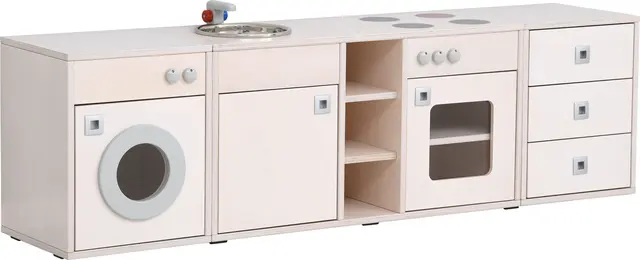 Bianca lekekjøkken sett 4 uten sokkel B180 x D40 x H52 cm 