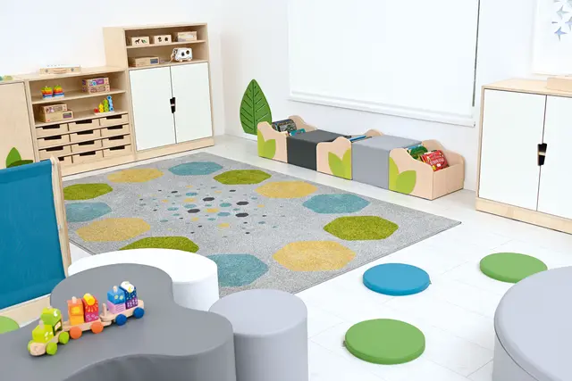 Hexagon gulvteppe L300 x B200 cm 