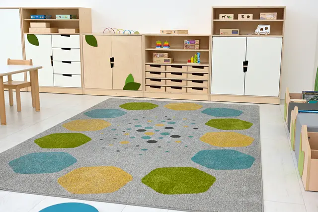 Hexagon gulvteppe L300 x B200 cm 