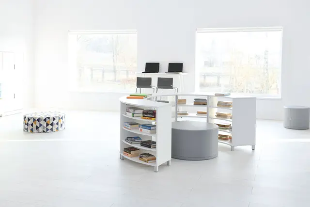 Sittepuff lys grå Ø80 x H45 cm 