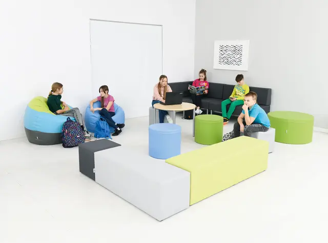 Sittepuff lys grå Ø50 x H45 cm 