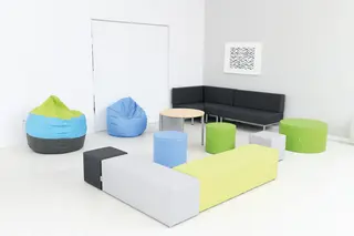 Sittepuff lys blå Ø50 x H45 cm