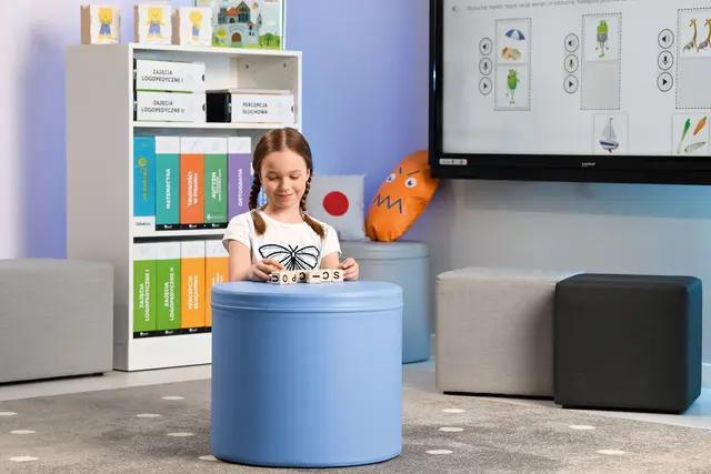 Sittepuff lys blå Ø50 x H45 cm 