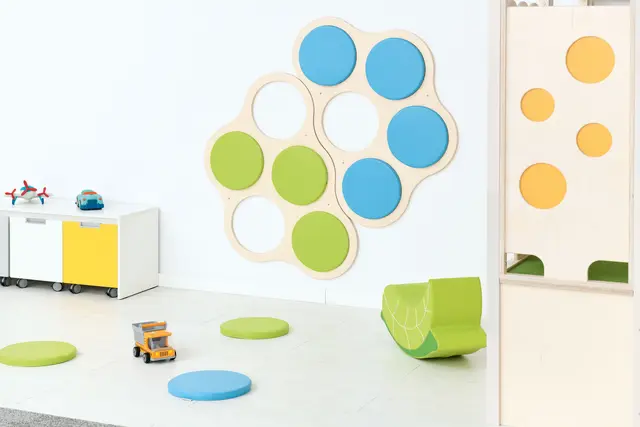 Quadro sitteputer grønn, 5 stk Ø35 x H3 cm 