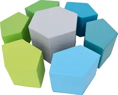 Ludde puffsett med bord 7 deler