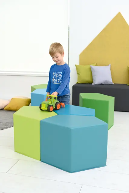 Ludde puffsett med bord 7 deler 