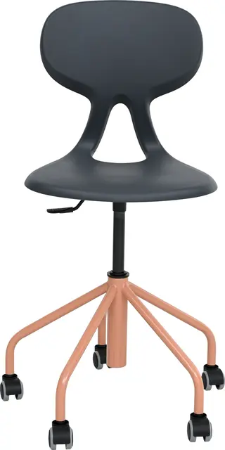 Colores elevstol grå/lakserosa H43-53 cm 