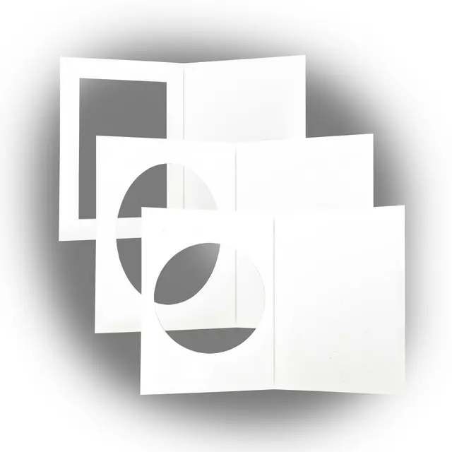 Passepartoutkort hvit mix 60 stk 