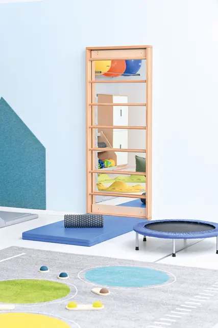 Fallmatte med antiskli blå L150 x B90 x H8 cm 