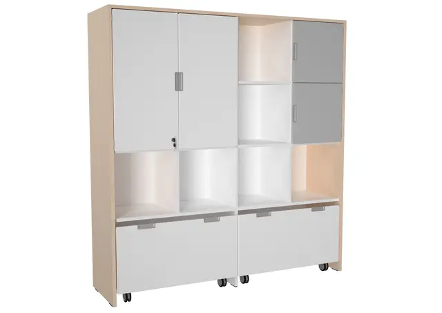 Quadro låsbare dører hvit B37 x H74 cm, 1 par til 4-roms skap 180° 