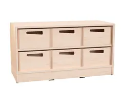 Hedda S reol med 6 bokser og hjul B90 x D39 x H48 cm