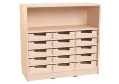 Hedda M reol med hylle og 15 kasser B90 x D39 x H87 cm