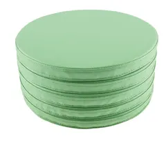 Quadro sitteputer olivengrønn, 5 stk Ø35 x H3 cm