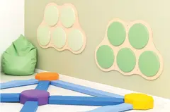 Quadro sitteputer olivengrønn, 5 stk Ø35 x H3 cm