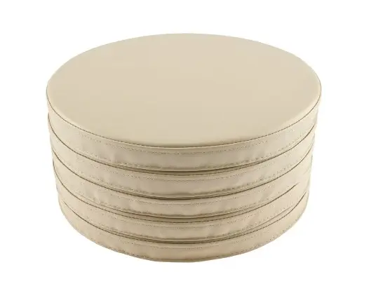 Quadro sitteputer beige, 5 stk Ø35 x H3 cm 