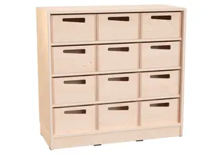 Hedda M reol med 12 kasser B90 x D39 x H87 cm