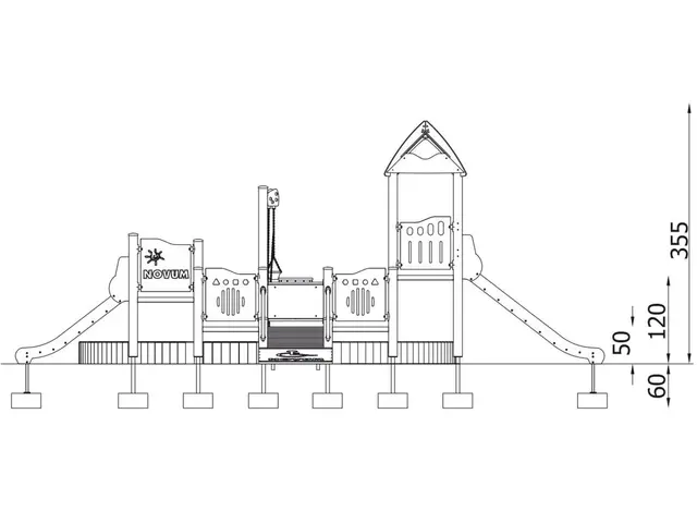 Lekeapparat kombinasjon med sandkasse L785 x B593 x H238 cm 