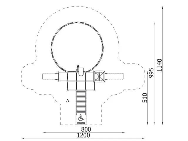 Lekeapparat kombinasjon med sandkasse L785 x B593 x H238 cm 