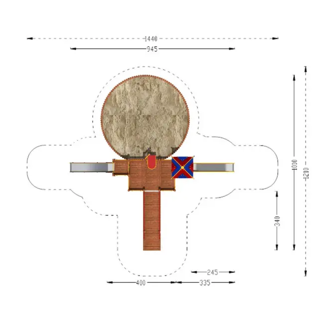Lekeapparat kombinasjon med sandkasse L785 x B593 x H238 cm 