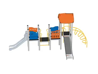 Lekeapparat Tower 12  med trestolper L647 x B371 x H295 cm