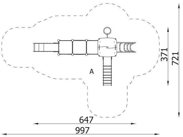 Orbis lekeapparat tårn 12 L371 x B647 x H295 cm 
