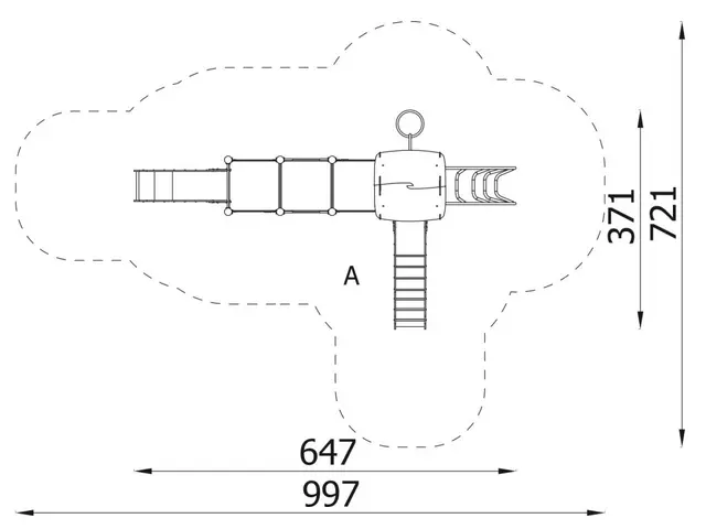 Lekeapparat Tower 12  med trestolper L647 x B371 x H295 cm 