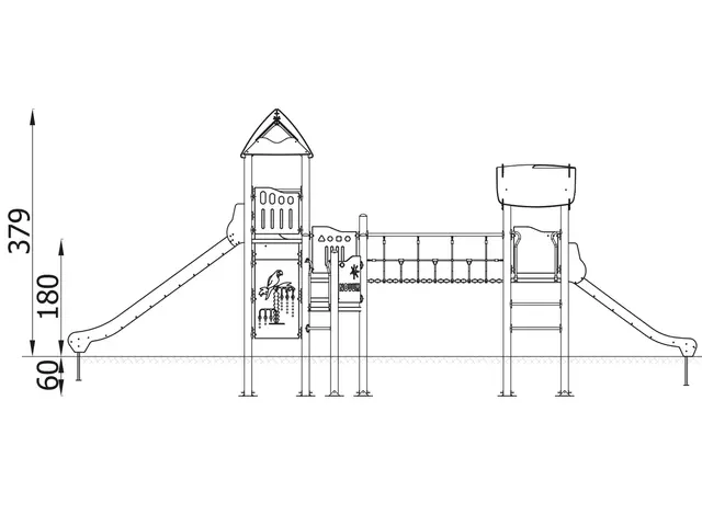 Orbis lekeapparat tårn 18 L275 x B959 x H379 cm 