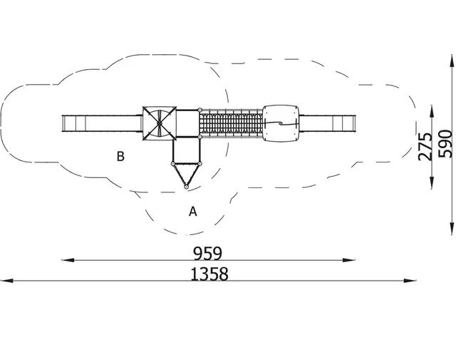 Orbis lekeapparat tårn 18 L275 x B959 x H379 cm 