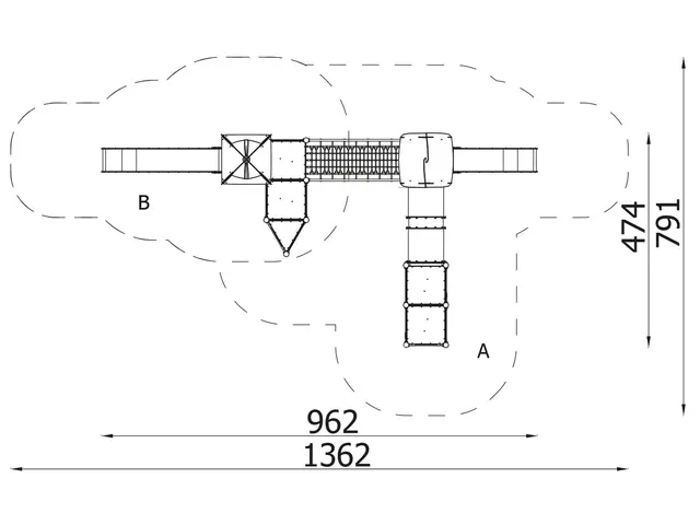 Orbis lekeapparat tårn 19 L476 x B962 x H379 cm 
