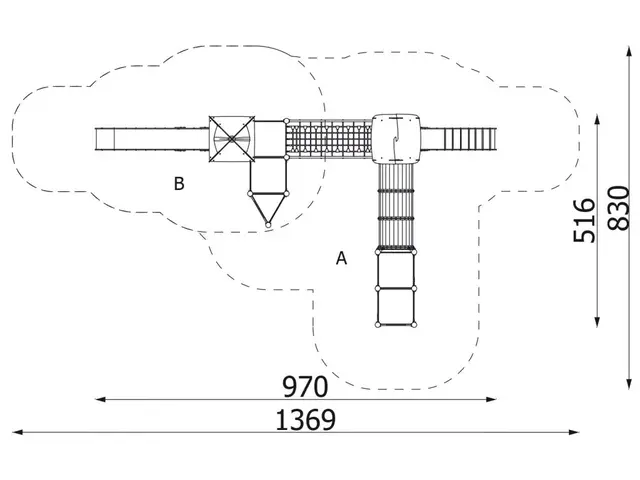 Lekeapparat Tower 19 L1055 x B510 x H390 cm 