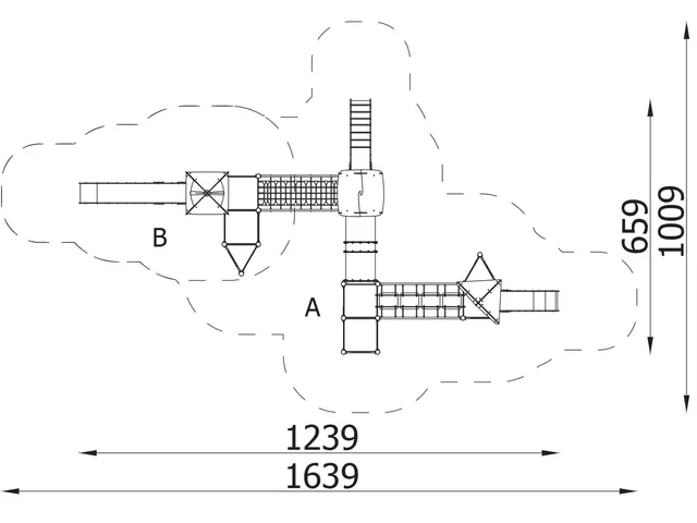 Lekeapparat Tower 20 L1275 x B745 x H390 cm 