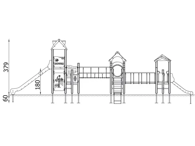 Lekeapparat Tower 20 L1275 x B745 x H390 cm 