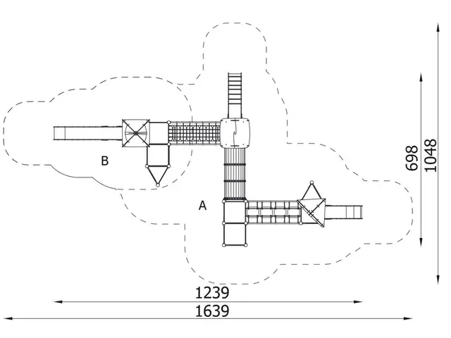 Lekeapparat Tower 20 L1275 x B745 x H390 cm 