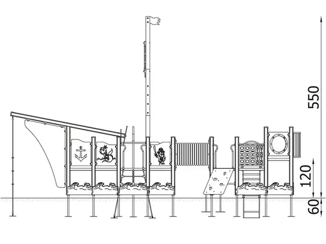 Dias' skip L859 x B391 x H550 cm 