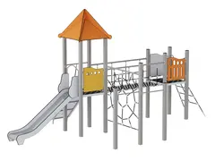 Quadro Play klatrestativ med sklie L659 x B360 x H361 cm