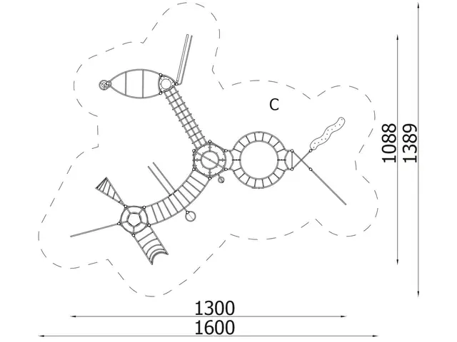 Multiclimber 2 L1300 x B1088 x H384 cm 
